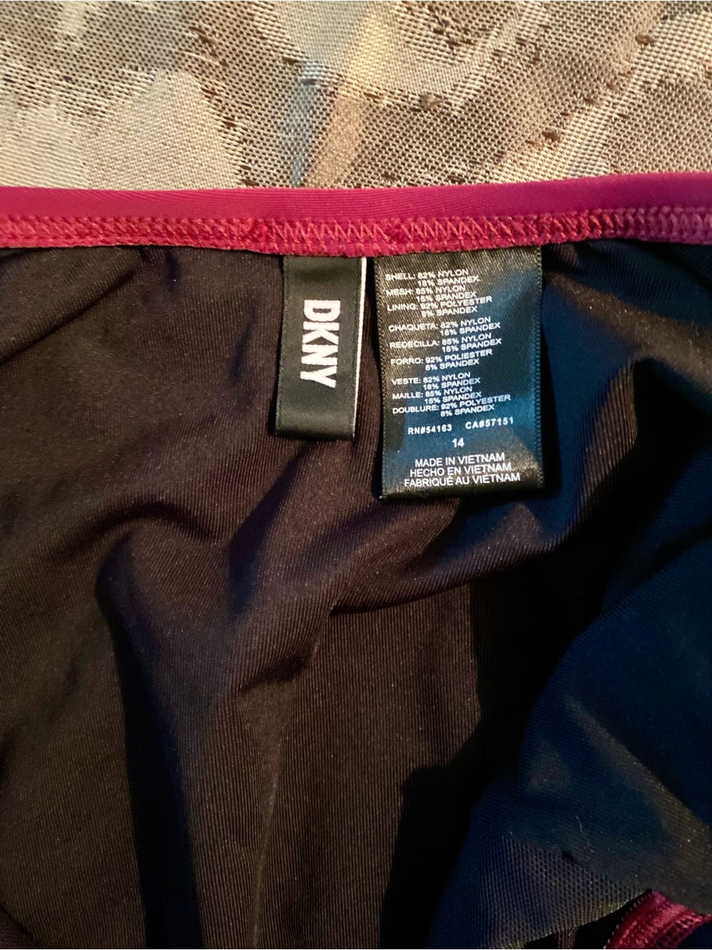 DKNY Raspberry Pink Ruffle Ruched Tummy Control One Piece Swimsuit 14 - Picture 3 of 10